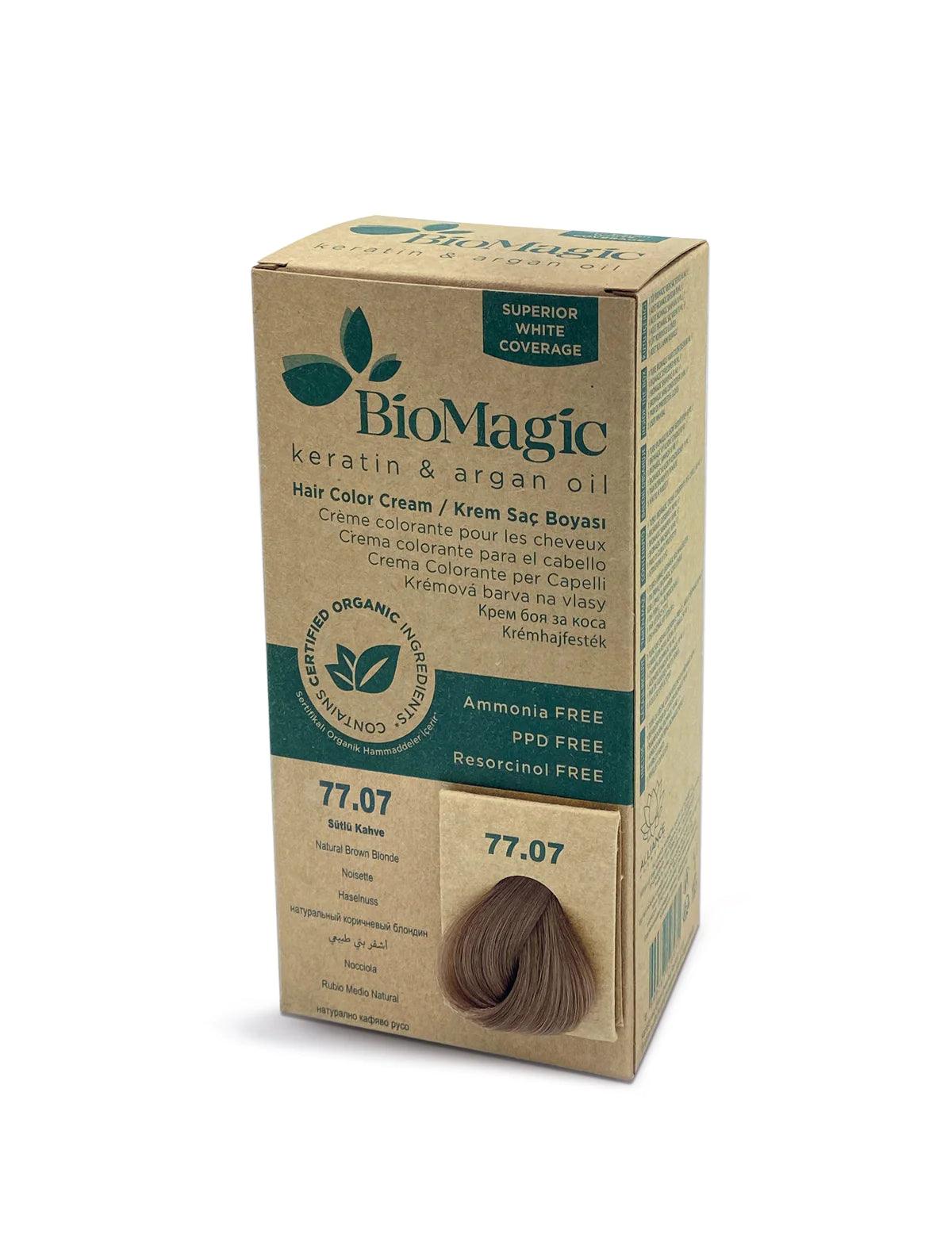 77/07 Natural Brown Blond - Natuurlijk Bruin Blond Hazelnoot - Biomagic Haarverf - Bio Hair Care